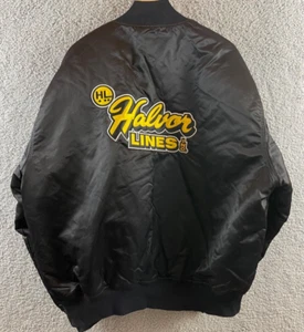 Parche de colección Halvor Lines Trucker Safety Award chaqueta negra juego ropa deportiva EE. UU. - Imagen 1 de 10