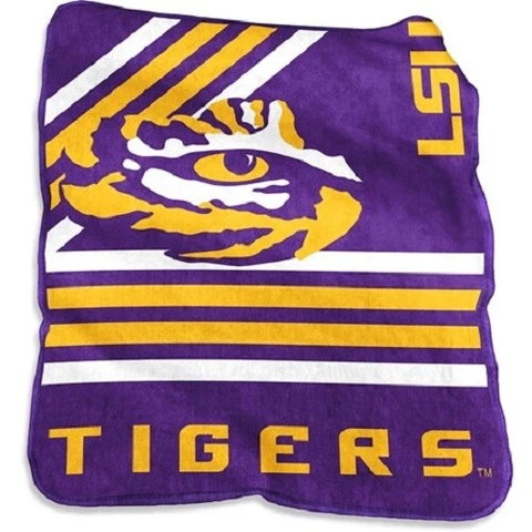 LSU Tigers 50" by 60" Plush Raschel Throw Blanket - NCAA Cover