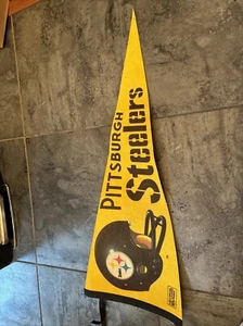 CASCO DE COLECCIÓN PITTSBURG STEELER BANDERÍN DE FÚTBOL AMERICANO BANDERA NFL 2 BAR - Imagen 1 de 3