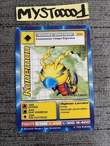 Carte Digimon Kunemon Jd-18 1ere Édition Francais Bandai 1999 Occasion - Picture 1 of 4