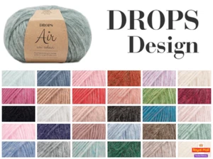 Drops Air Mix Uni Colour Aran 50G Knitting Crochet Yarn - Picture 1 of 60
