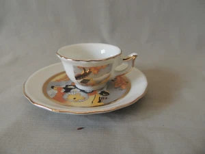 Chokin mini decorative cup and saucer made in Japan - Picture 1 of 12