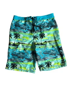 Hurley Big Boys 20/30 Doodle Paradise All Over Print Swim Boardshorts Blue - Picture 1 of 16