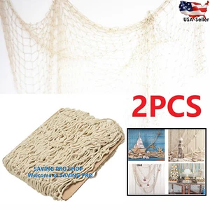 Fish Net Decor Nautical Seaside Beach Theme Sea Ocean Home Wall Party Decorative - Picture 1 of 5