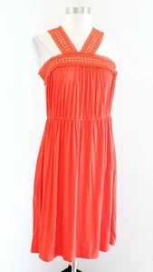Nuevo con etiquetas Vestido Tejido Ann Taylor Loft Naranja Encaje Crochet Cuello Talla S Informal - Imagen 1 de 7