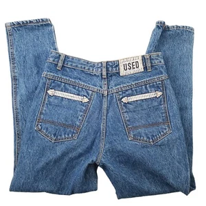 Womens Get Used By Ellie Blue Skinny Jeans 80s 31 Medium Wash Striped Pockets - Picture 1 of 6