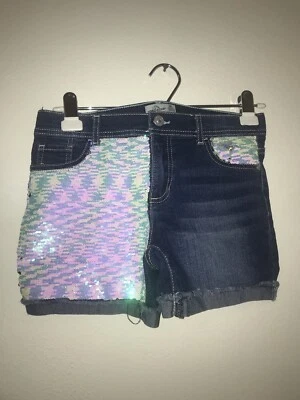 Pantalones Cortos Botín Jean Jordache Lentejuelas Niñas 14 28x2 Color Rosa Cambiante Lentejuelas Foto 1 de 4