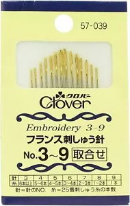 Kleeblatt Goldaugen Stickerei Größe 3-9 Nadeln Set 14 Nadeln Made in Japan - Bild 1 von 5