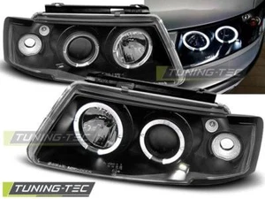 FARI ANTERIORI HEADLIGHTS VOLKSWAGEN PASSAT B5 3B 11.96-08.00 ANGEL EYES BLACK - Imagen 1 de 1
