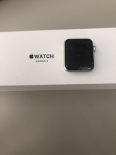 Apple Watch Series 3 GPS 42mm Silver Alum Case. Gray Sport Band. CRACKED SCREEN