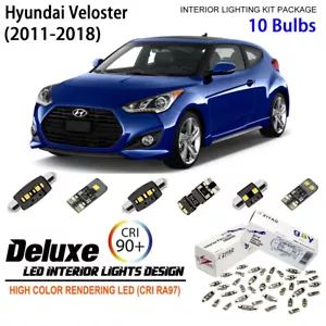 LED Interior Light Kit for Hyundai Veloster 2011-2018 White Dome Light Bulbs - Picture 1 of 8