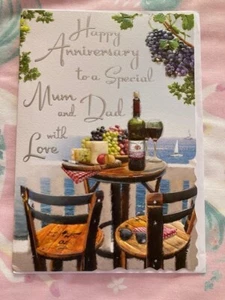 MUM & DAD ANNIVERSARY CARD ~ QUALITY CARD ~ LOVELY VERSE BY JONNY JAVELIN UK - Picture 1 of 4