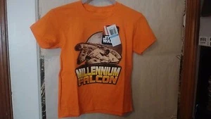 [New] Disney Star Wars Millennium Falcon Yellow Graphic Tee, Boys Size 5 T-Shirt - Picture 1 of 3