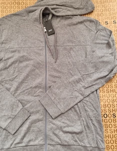 New Hugo Boss mens Athleisure matteo grey tracksuit sports gym hoodie top XXL - Picture 1 of 16