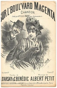 SUR L'BOUL'VARD MAGENTA de Elise FAURE Paroles H.D'ARSAY & C. BENÉDIC A. PETIT - Picture 1 of 2