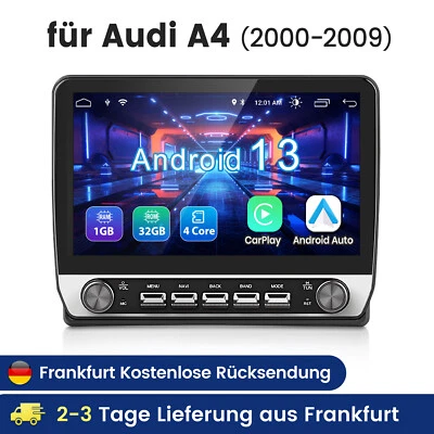 Für Audi A4 S4 RS4 2000-09 Android 14 Autoradio Carplay GPS Nav WIFI BT FM SWC - Bild 1 von 4