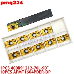 400R91212-70L-90 Milling tool holder +10P APMT1604PDER-DP Carbide Milling Insert - Picture 1 of 6