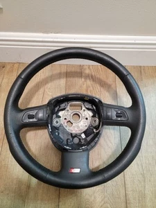 2004-2008 Audi A4,S4,RS4 OEM B6 B7 Black Leather Stitched Leather Steering Wheel - Picture 1 of 20