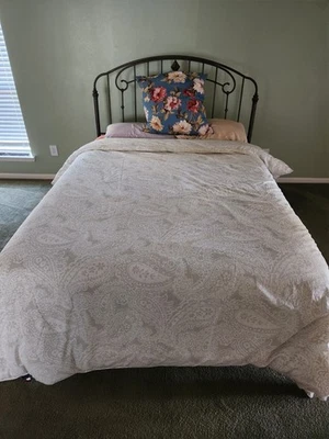 Queen Size Mattress with Box Spring and Bed Frame.  - Image 1 of 2