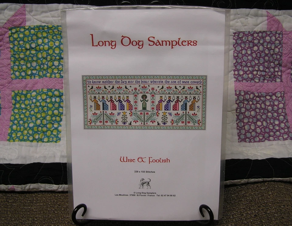 Long Dog Samplers Cross Stitch Chart "Wise & Foolish" FRANCE - NEW IN PACKAGE! - Image 1 of 3