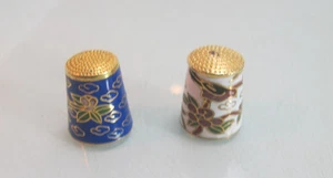 2 Dedales Dedados Cloisonne Esmalte Grandes Colores (8) - Imagen 1 de 3