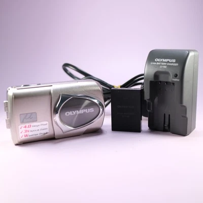 Olympus Digital Camera Mju 410 4.0MP Silver Tested With Battery and Charger - Image 1 of 4