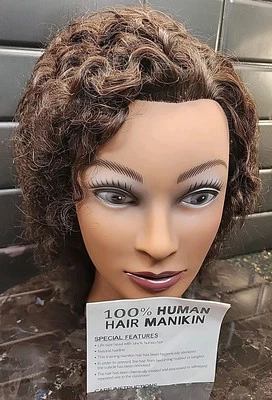 Marianna Manikin Head Miss Michelle Black African American 14114 100% Human Hair - Image 1 of 4
