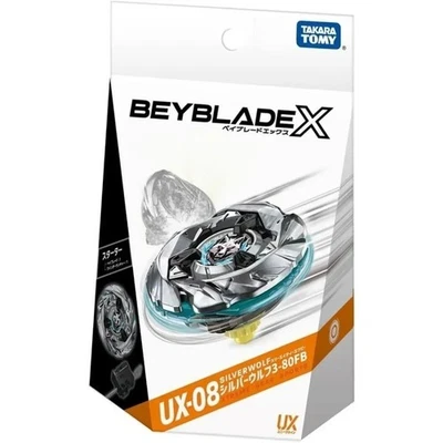 Beyblade X UX-08 Silver Wolf 3-80FB With Baycode Takara Tomy Used