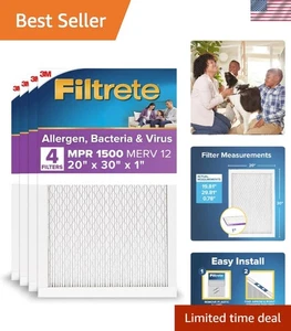 20x30x1 Electrostatic AC Filter with 1500 MPR, MERV 12, Certified 4-Pack - Foto 1 di 12