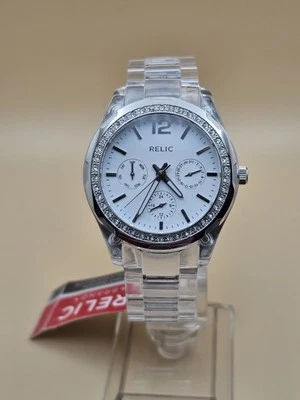 Reloj RELIC Mujer Multifunción Plástico Transparente Pulsera Cuarzo Analógico Día/Fecha Foto 1 de 4