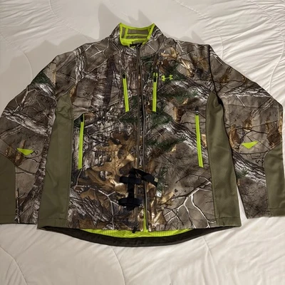 Under Armour Storm 2 Scent Control Jacket Mens L Realtree Camo Hunting Full Zip - Image 1 of 4