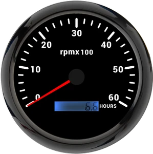 110MM Black Tachometer Gauge 0-6000RPM Tacho Meter for Marine Boat Car Truck ATV - Picture 1 of 5