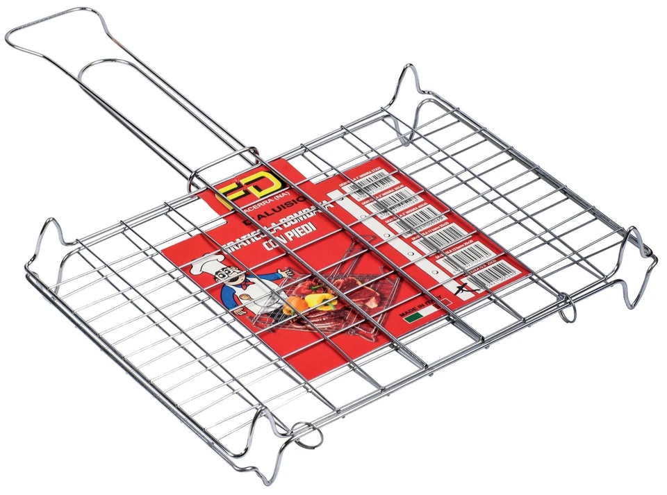 Fd Casa Griglia Graticola acciaio cromato Barbecue ribaltabile 25x25 cm