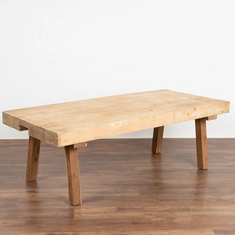 Rustic Vintage Slab Wood Coffee Table, Hungary circa 1920 Cover