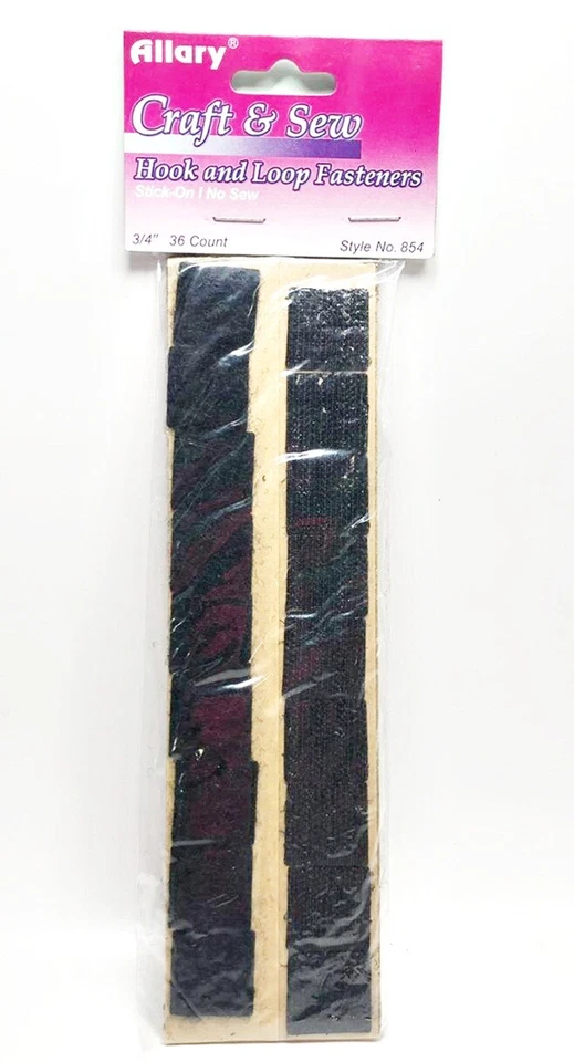 Allary Craft & Sew #854 Stick-On No Sew Hook & Loop Fasteners, 3/4", 36 Ct Blk - Image 1 of 1