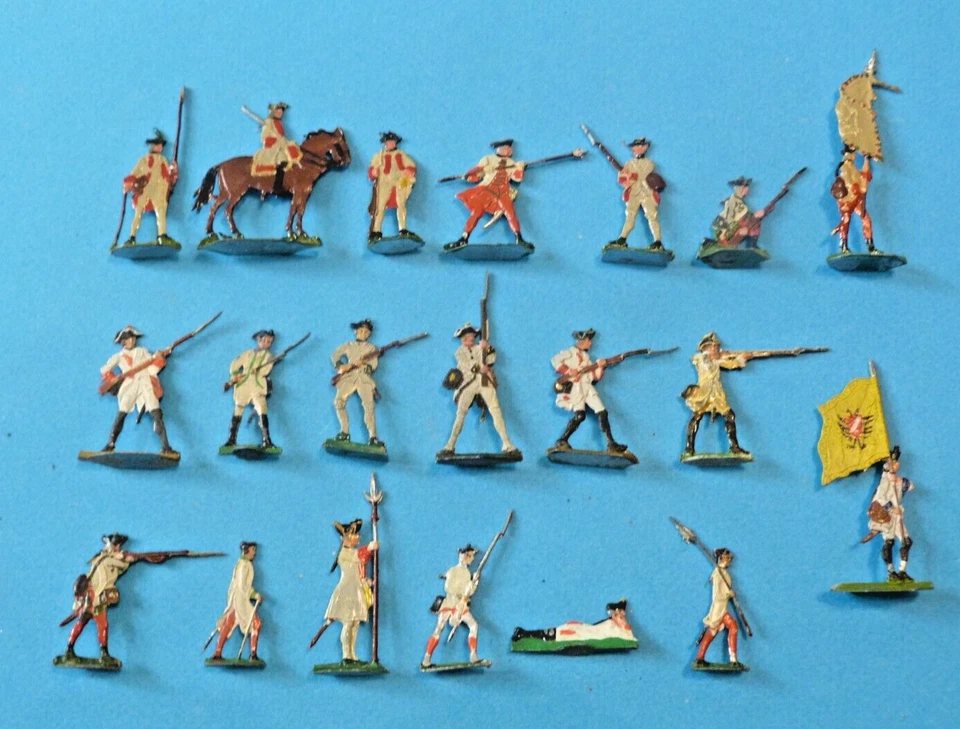 Plats d'étain - Zinnfiguren - Flat tin :  20 soldats Autriche guerre de 7 ans - Photo 1/1