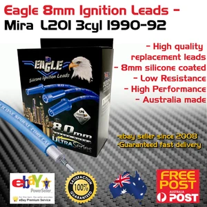 Eagle 8mm Ignition Spark Plug Leads fit 3cyl Daihatsu Mira L201 SOHC 1990-92 - Picture 1 of 3
