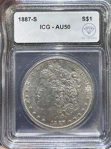 1887 S Morgan Silver Dollar ICG AU-50 IDC Verified - Picture 1 of 2
