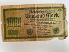 1922 Weimar Republic Germany 1000 mark bank note currency Green Seal Reichsbank