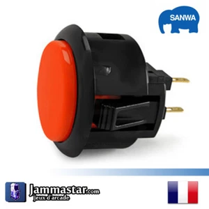 Boutons arcades originaux Sanwa Denshi OBSF-30 - Sanwa - Noir Vermillon Black  - Imagen 1 de 2