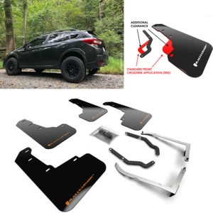 Rally Armor Black w/ Orange Logo Mud Flaps for Subaru XV Crosstrek & Lifted 18+ - Picture 1 of 4