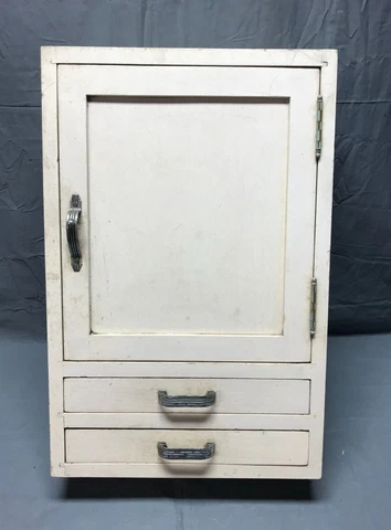 Vintage Wood Surface Mount Cabinet White Shabby Country Cottage Chic Old 955-22B Cover