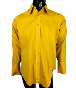 Vintage 60s Kent Collection Arrow Deston Perma Gold Button-Down Shirt Size Large - Picture 1 of 9