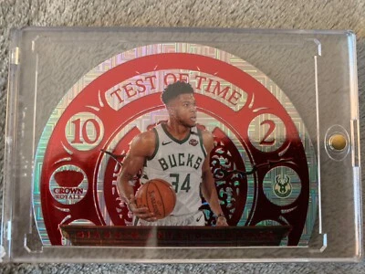 2020-21 Giannis Antetokounmpo ASIA RED Crown Royale Test of Time #1 Bucks MVP SP - Image 1 of 2