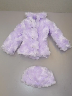 Artisan Made 16" Tonner Tyler Size Lavender Faux Fur Jacket & Hat Outfit   #u - Image 1 of 4