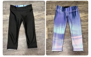 Ivivva By Lululemon Leggings Reversible Black & Multicolor Size 6 Length 19” - Picture 1 of 8