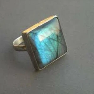 Labradorite Gemstone 925 Sterling Silver Handmade Ring Bridal RingAll Size CM-60 - Picture 1 of 3