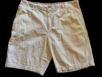 Izod Pantalón Corto Blanco Tostado Rayas Talla 40 Algodón Elegante Hombre Verano Foto 1 de 4