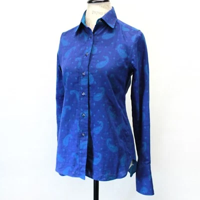 Robert Graham Blue Paisley 100% Cotton Shirt Blouse Small - Image 1 of 4