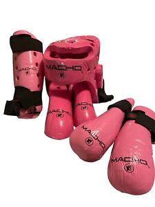 MACHO MMA PINK PROTECTIVE FIGHT GEAR Head Feet Leg AND Hands 🥊🎀